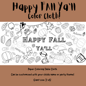 Happy Fall Ya'll Coloring Cloth