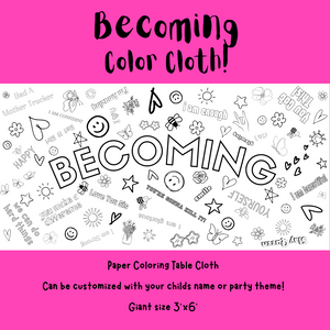 Tia's Becoming-Positive Affirmations Coloring Cloth