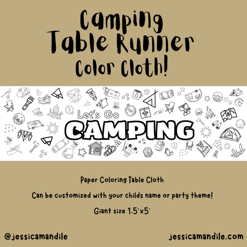 Camping Table Runner Coloring Cloth