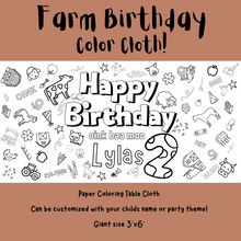 Load image into Gallery viewer, Farm Birthday Coloring Cloth