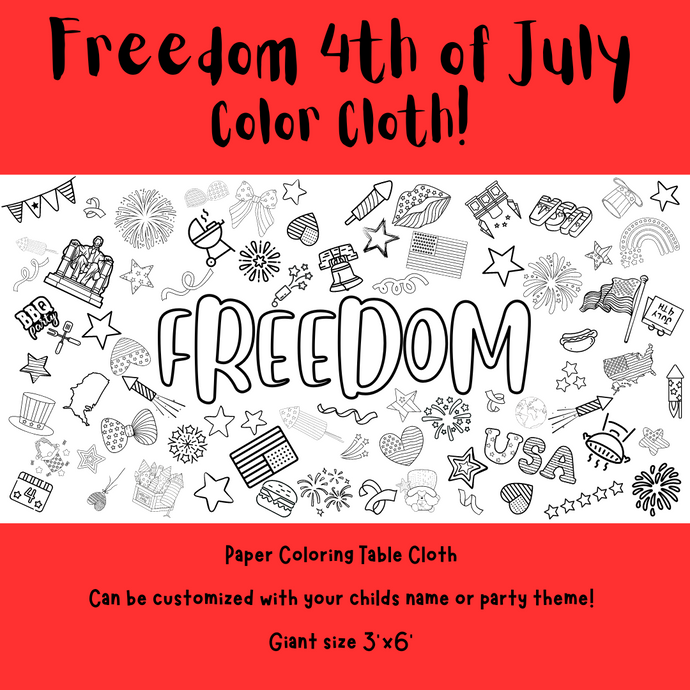 Freedom 4th of July Coloring Cloth