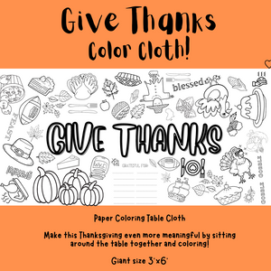 Give Thanks Coloring Cloth