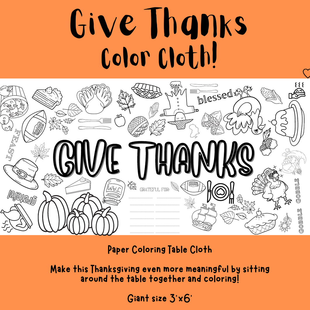 Give Thanks Coloring Cloth