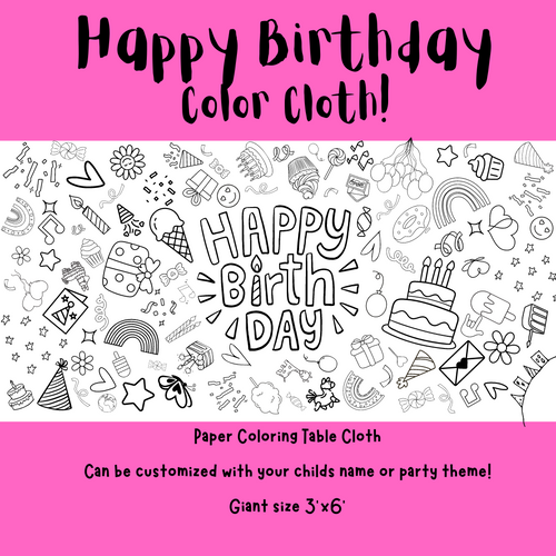 Happy Birthday Coloring Cloth