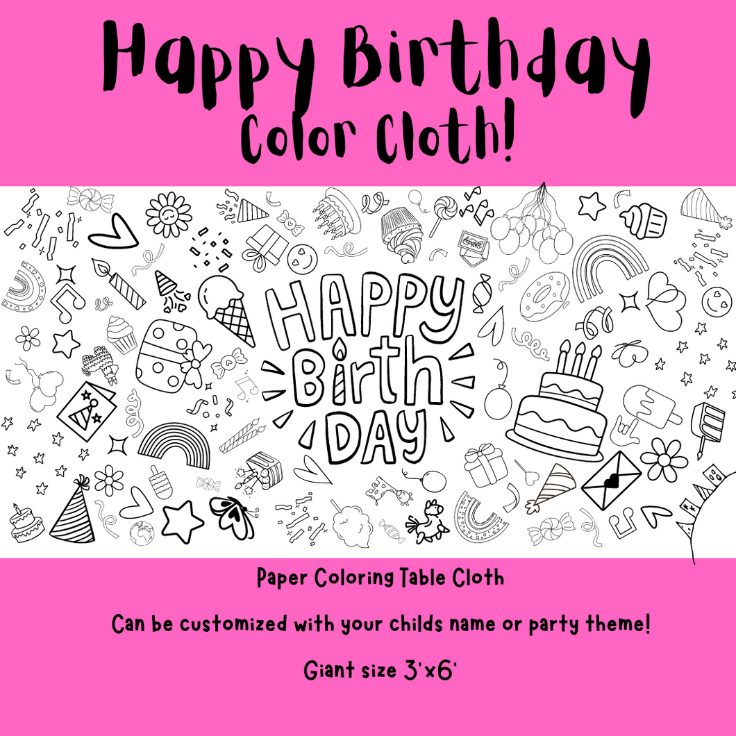 Happy Birthday Coloring Cloth