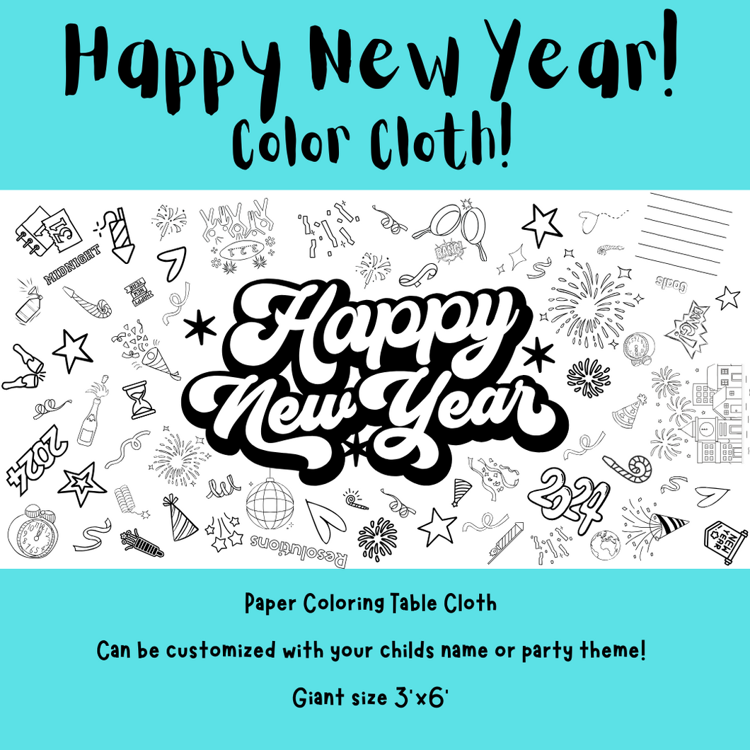 Happy New Year Coloring Cloth