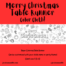 Load image into Gallery viewer, Merry Christmas Table Runner Coloring Cloth