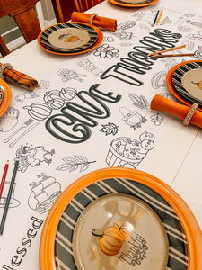 Give Thanks Table Runner Coloring Cloth