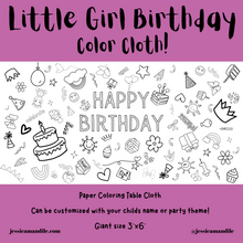 Load image into Gallery viewer, Little Girl Birthday Coloring Cloth