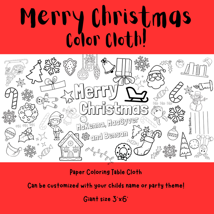 Merry Christmas Coloring Cloth