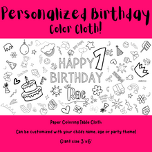 Load image into Gallery viewer, PERSONALIZED Happy Birthday Coloring Cloth