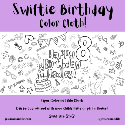 Swiftie Birthday Coloring Cloth