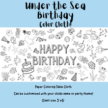 Load image into Gallery viewer, Under The Sea Birthday Coloring Cloth