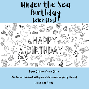 Under The Sea Birthday Coloring Cloth