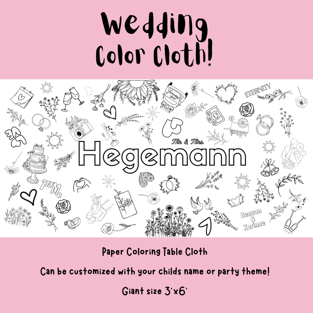 Wedding Coloring Cloth