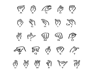 Alphabet, ASL, Sign Language 5x7, 8x10, 11x14, Wall Print