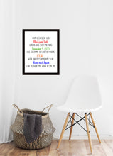 Load image into Gallery viewer, I Am A Child Of God, 5x7, 8x10, 11x14, Wall Print