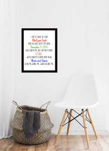 I Am A Child Of God, 5x7, 8x10, 11x14, Wall Print