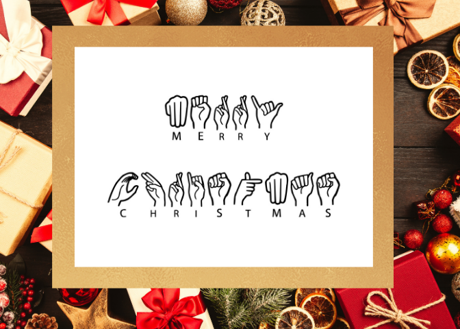 Merry Christmas in American Sign Language, 5x7, 8x10, 11x14, Wall Print