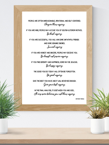 Tia's Quote- 5x7, 8x10, 11x14, 16x20 Wall Print