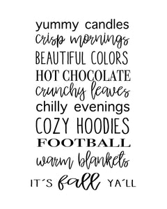 FALL Favorites, 5x7, 8x10, 11x14, Wall Print